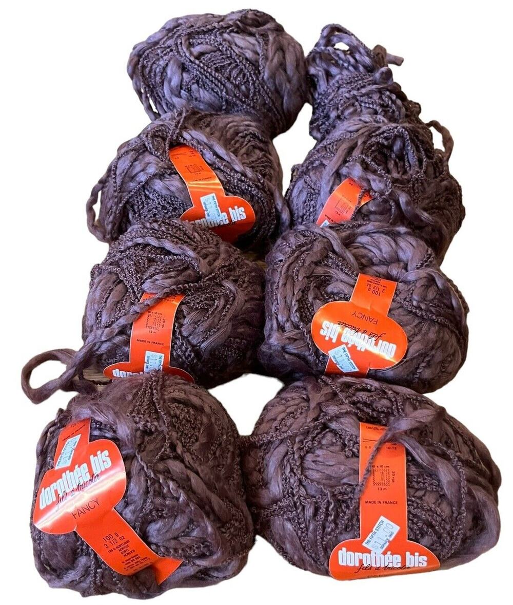 Dorothee Bis Yarn Purple 6 New + 2 Extra Acrylic France Fancy Textured
